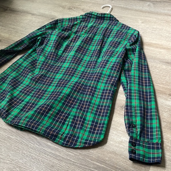 🌹 Vineyard Vines | green plaid cotton button down shirt size 8 - Picture 7 of 9